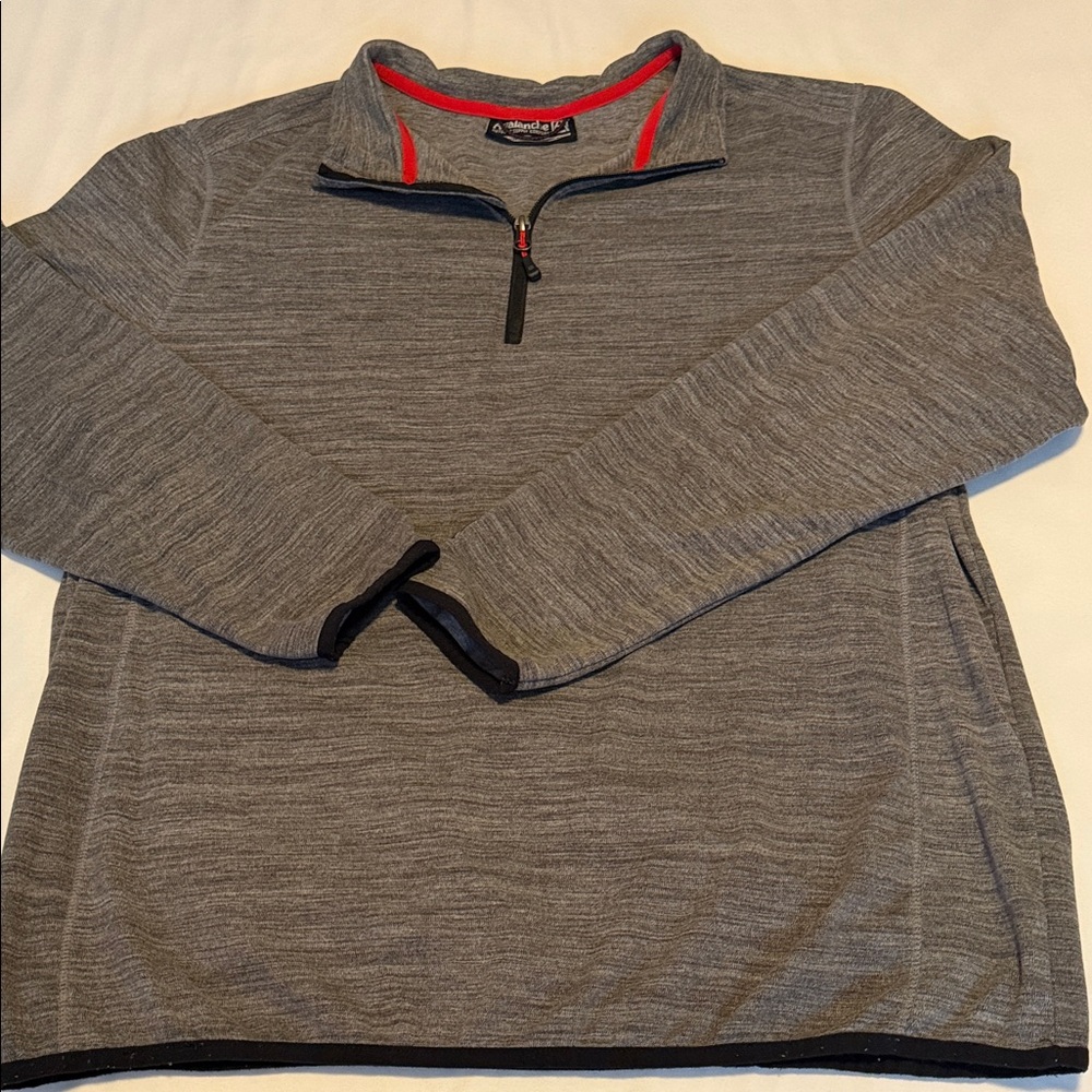 Avalanche Gray and Black Zip-Up Men's Shirt
